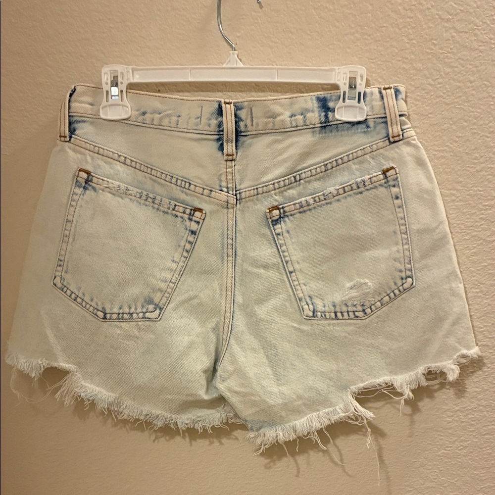 Abercrombie & Fitch Light Blue Distressed Jean Shorts - Picture 3 of 3